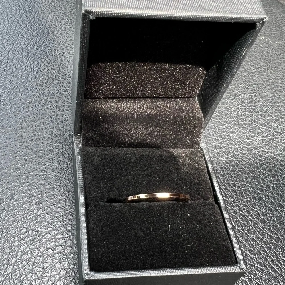 Rose Gold Unisex Gender Neutral Wedding Engagement Promise Ring Band Minimalist